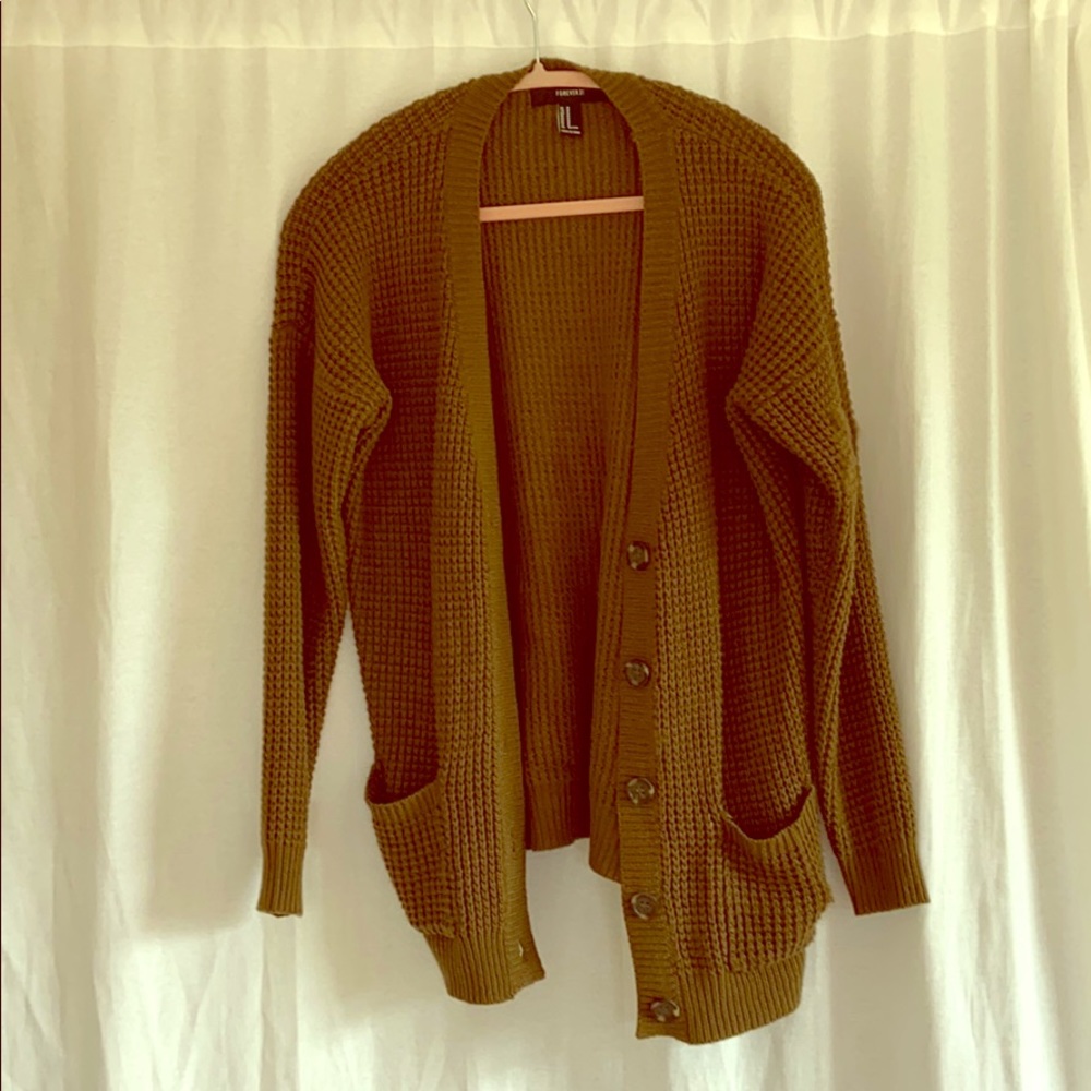 Green cardigan